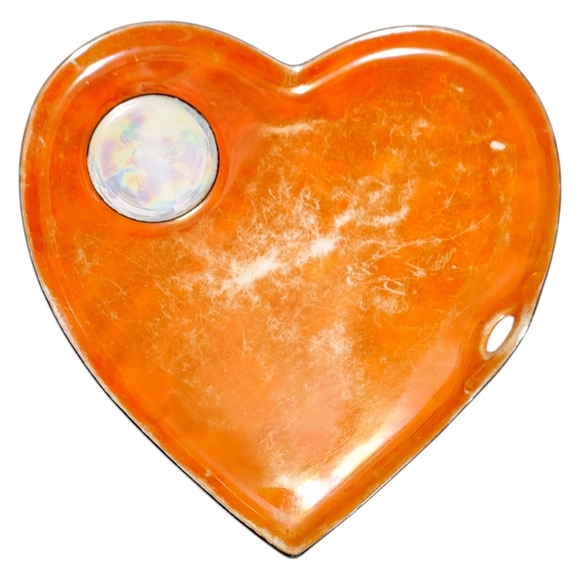 Vintage 1920s Atlas Lusterware Orange Playing Card Serving Plates China 4 Piece - Picture 5 of 13